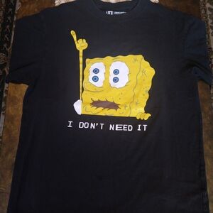 Cactus Plant Flea Market - SpongeBob SquarePants - UNIQLO - Black T-Shirt Small